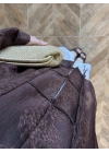 KAHVE İP BAĞCIKLI BRODELİ GÖMLEK -5096