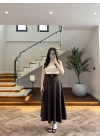 KAHVE KEMER DETAYLI ETEK - 580547