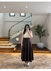 KAHVE KEMER DETAYLI ETEK - 580547