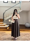 KAHVE KEMERLİ ETEKLİ PANTOLON-51354