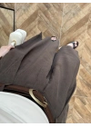 KAHVE KEMERLİ ETEKLİ PANTOLON-51354
