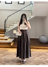 KAHVE KEMERLİ ETEKLİ PANTOLON-51354