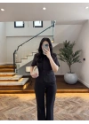 KAHVE KEMERLİ İSPANYOL PAÇA PANTOLON TAKIM -9214