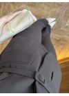 KAHVE KEMERLİ İSPANYOL PAÇA PANTOLON TAKIM -9214