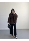 KAHVE KEMERLİ KAŞE PANÇO