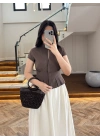 KAHVE KISA KOL BLUZ -5500