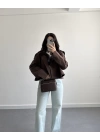 KAHVE KISA VOLANLI TRENÇKOT E7534