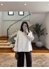KAHVE KONTRAST YAKA EKOSE CEKET-7763