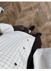KAHVE KONTRAST YAKA EKOSE CEKET-7763