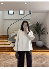 KAHVE KONTRAST YAKA EKOSE CEKET-7763