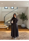 KAHVE KULPLU BAĞCIKLI ELBİSE-2417