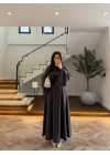 KAHVE KULPLU BAĞCIKLI ELBİSE-2417