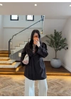 KAHVE KUŞAKLI APOLETLİ KISA TRENÇ -7738