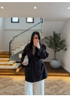 KAHVE KUŞAKLI APOLETLİ KISA TRENÇ -7738
