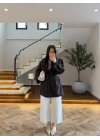 KAHVE KUŞAKLI APOLETLİ KISA TRENÇ -7738