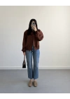 KAHVE OMUZLARI VATKALI PREMİUM CEKET