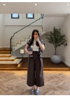 KAHVE ÖNDEN PİLELİ PANTOLON -1014