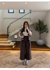 KAHVE ÖNDEN PİLELİ PANTOLON -1014