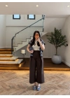 KAHVE ÖNDEN PİLELİ PANTOLON -1014
