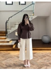 KAHVE ÖNÜ PİLELİ GÖMLEK -9243