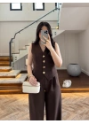 KAHVE PANTOLON YELEK TAKIM -247172