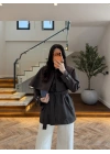 KAHVE PELERİN DETAY TRENCH -7764