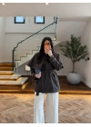 KAHVE PELERİN DETAY TRENCH -7764