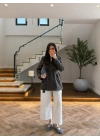 KAHVE PELERİN DETAY TRENCH -7764