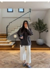 KAHVE PELERİN DETAY TRENCH -7764