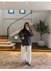 KAHVE PELERİN DETAY TRENCH -7764