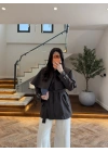 KAHVE PELERİN DETAY TRENCH -7764