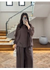 KAHVE PELERİNLİ PANTOLON TAKIM-9327