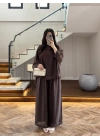 KAHVE PELERİNLİ PANTOLON TAKIM-9327