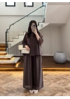 KAHVE PELERİNLİ PANTOLON TAKIM-9327