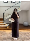 KAHVE PİLE DETAY KISA KOL TAKIM-9195