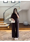KAHVE PİLE DETAY KISA KOL TAKIM-9195