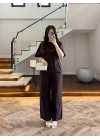 KAHVE PİLE DETAY KISA KOL TAKIM-9195