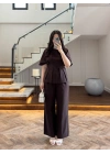 KAHVE PİLE DETAY KISA KOL TAKIM-9195