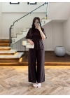 KAHVE PİLE DETAY KISA KOL TAKIM-9195