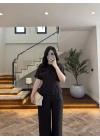 KAHVE PİLE DETAY KISA KOL TAKIM-9208