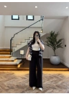 KAHVE PİLELİ ARKA KAPAK DETAY PANTOLON-3939