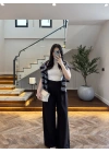 KAHVE PİLELİ ARKA KAPAK DETAY PANTOLON-3939