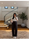 KAHVE PİLELİ PALAZZO PANTOLON-51078