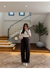 KAHVE PİLELİ PALAZZO PANTOLON-51078