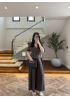 KAHVE PİLELİ PANTOLON -3903