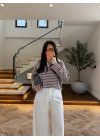 KAHVE POLO YAKA ÇİZGİLİ BASİC -27K-000013