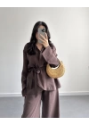 KAHVE PREMİUM GÖMLEK TAKIM