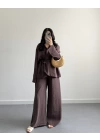 KAHVE PREMİUM GÖMLEK TAKIM