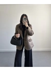 KAHVE SAKALLI BLAZER CEKET