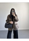 KAHVE SAKALLI BLAZER CEKET